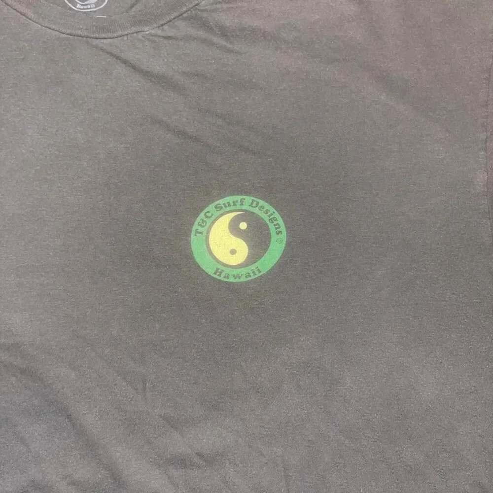 T& C Surf Design Men's Gray Charcoal Volkswagen Sunset TShirt SZ 2XL Flaw